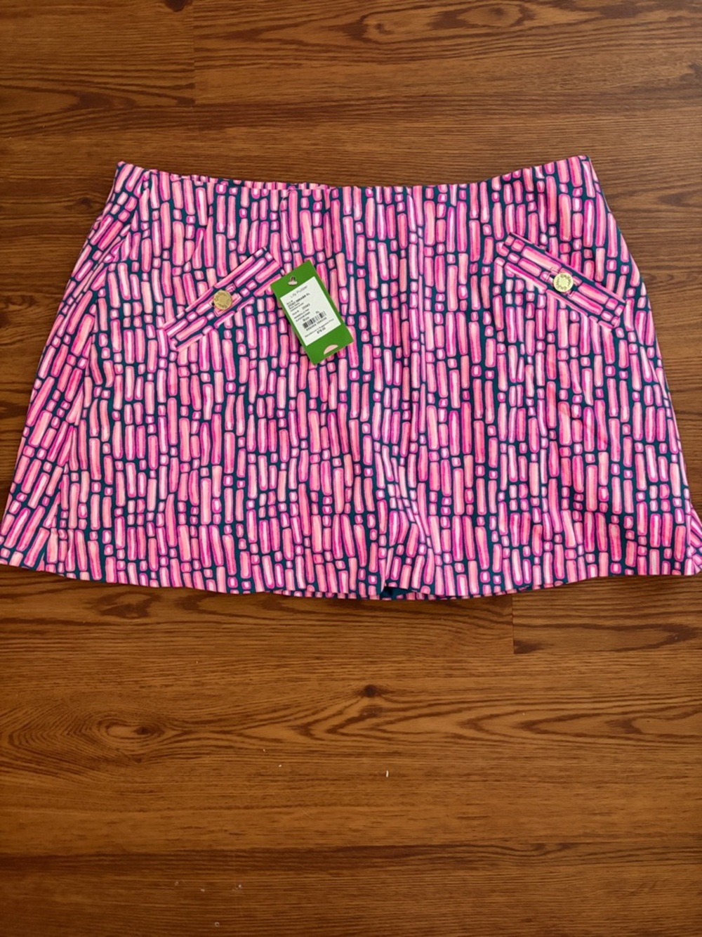 Lilly Pulitzer Pink & Navy Printed Mini Skirt